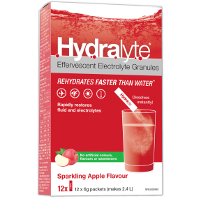 Hydralyte - electrolyte granules- apple 12 ct