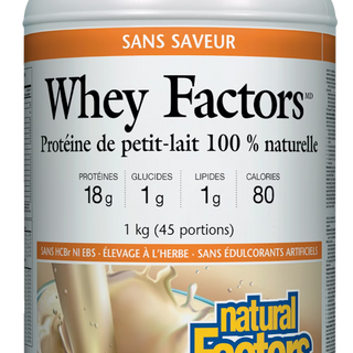 Natural factors -  whey factors whey protein : unflavoured - 1 kg