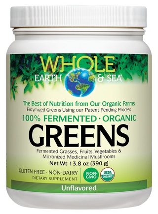 Whole earth & sea - fermented organic greens :  unflavoured - 390g