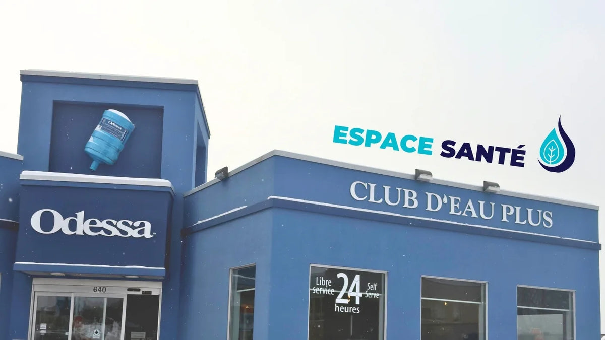The Club d’Eau Plus building at 640 Boulevard de la Gappe, with the Espace Santé logo