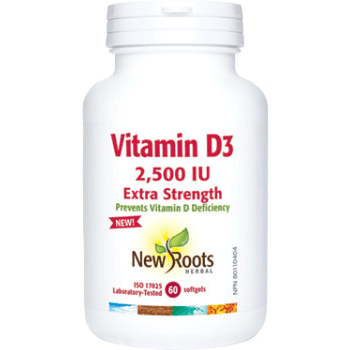 New roots herbal Vitamin d3 - 2,500 ui, 60 Softgels