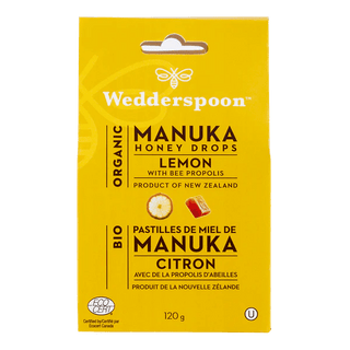 Wedderspoon - org manuka honey drops lemon 120 g