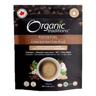 Organic traditions - focus fuel instant mushroom coffee 140 g