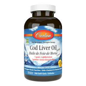 Carlson labs - Norwegian cod liver oil (920 mg) lemon - 300 sgels
