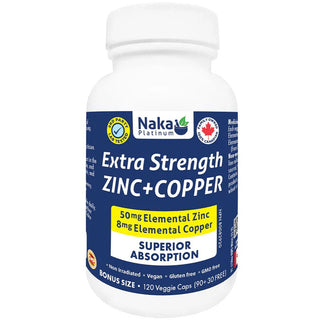 Naka - Platinum extra strength zinc + copper - 120 vcaps