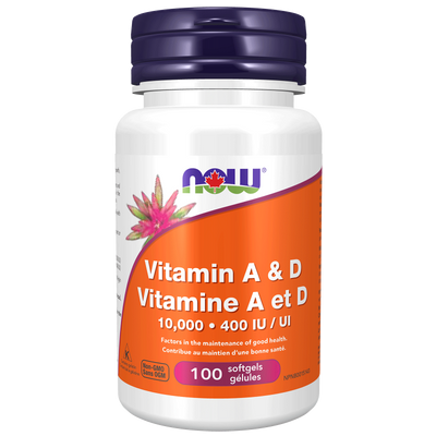 Now - vitamin a & d 10,000 iu / 400 iu 100 softgels