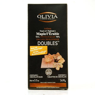 Olivia - organic dark chocolate 76% with maple 2 x 50g
