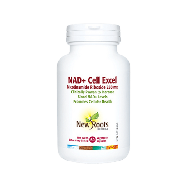 New roots herbal NAD+ Cell Excel, 250 mg · 60 vegetable capsules