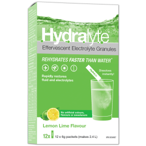 Hydralyte - electrolyte granules- lemon lime 12 ct