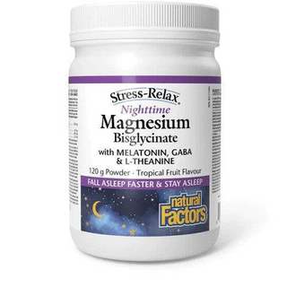 Stress-relax - nighttime magnesium bisglycinate powder tropical fruit flavour 120 g