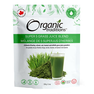 Organic traditions - Super 5 grass juice blend powder -150g