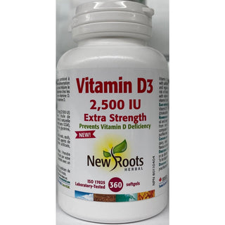New roots - Vitamin d3 2,500 iu extra-Strength - 360 vcaps