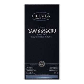 Olivia - raw 86% dark chocolate - 50g