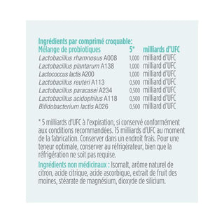 Probiotique quotidien pour enfants 5 milliards d'UFC | Santé Intestinale évoluée - Comprimés croquables à la limonade -Genuine Health -Gagné en Santé