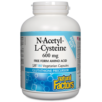 Natural factors NAC N-Acetyl-L-Cysteine, 600 mg · 180 vegetarian capsules