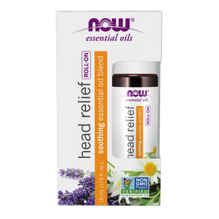 Now - essential oils, head relief roll-on, 1/3 fl oz 10 ml