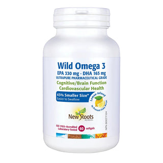 New roots - Wild omega 3 (epa 330, dha 165) 43% smaller, lemon - 60 sgels