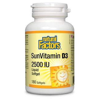 Natural factors - Vitamin d3 2500iu - 180 sgels
