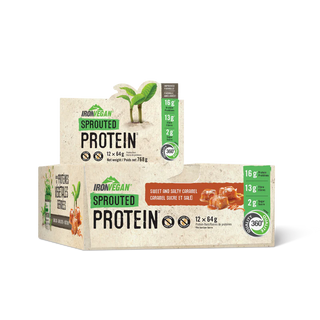 Iron vegan - sprouted protein bar / sweet and salty caramel - 12 x 64g