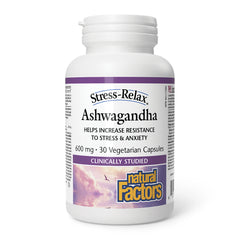 Natural factors Ashwagandha 600 mg, 30 vegetarian capsules