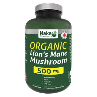 Naka - Platinum organic lion's mane mushroom 500 mg - 75 caps végétales