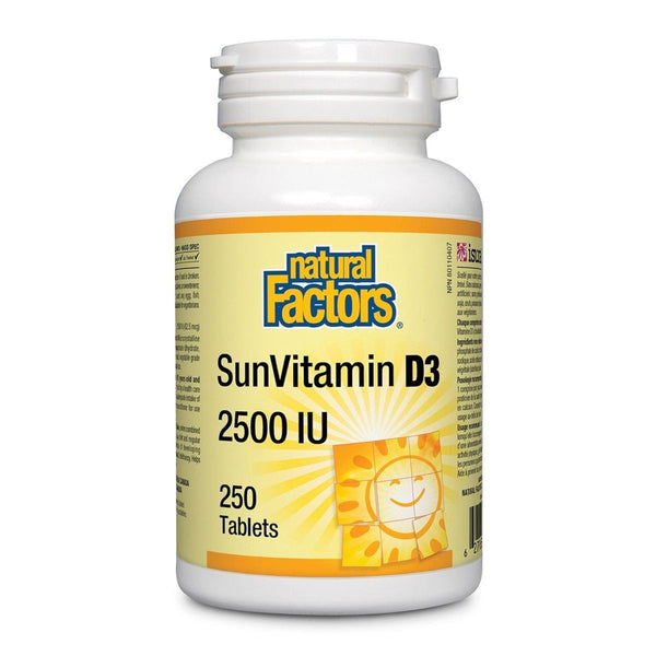 Natural factors SunVitamin D3, 2,500 IU · 250 tablets