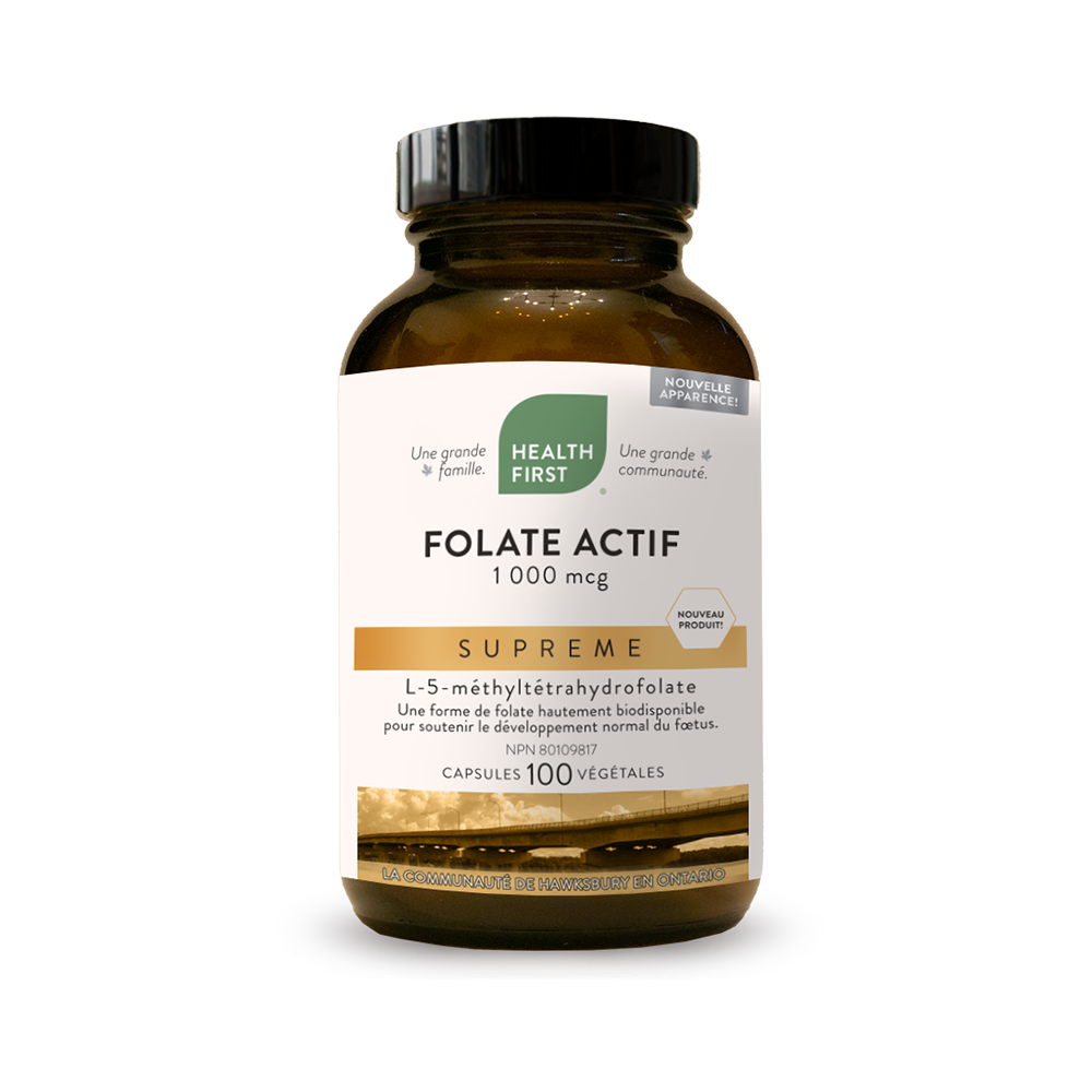 Folate actif supreme  - 1000 mcg 100 capsules