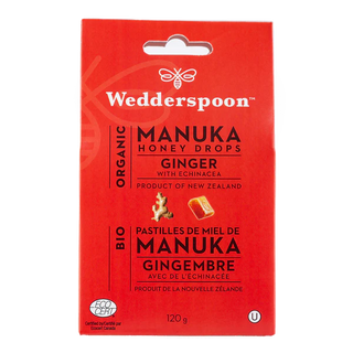Wedderspoon - org manuka honey drops ginger 120 g