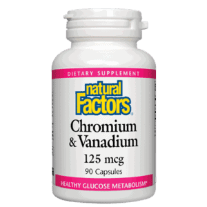 Natural factors - chrome & vanadium 125mcg 90 caps