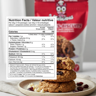 Délices sublimes - Widelicious - Cranberry white chocolate cookie mix | 1g sugar, vegan & high fiber