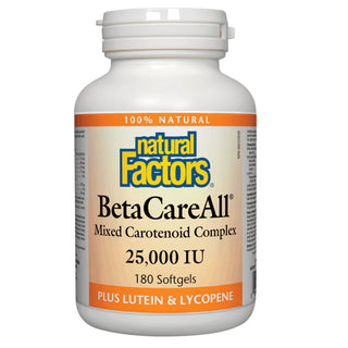 Natural factors - betacareall 25,000iu - 180 sgels