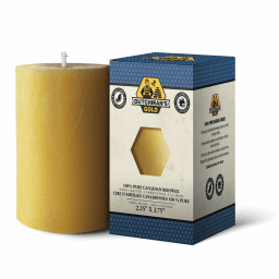 Dutchman's gold - beeswax candle, pillar - large 1 ea