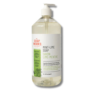 Soap works - Liquid soap with pump, mint lime - 1l