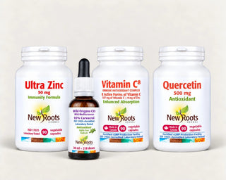 Vitamin C8, Quercetin 500 mg, Ultra Zinc 50 mg and Wild Oregano C93 from The New Roots Immunity Bundle