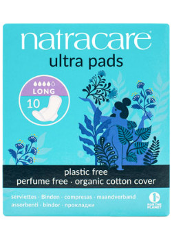 Natracare - ultra pads w/wings long 10 ct