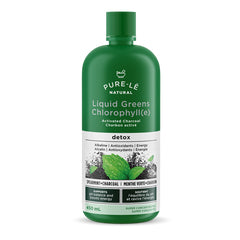 Pure-Lé natural - Liquid greens chlorophyll spearmint & ctivated charcoal - 450 ml