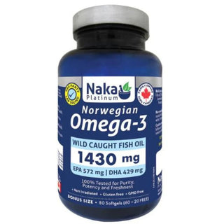 Naka - Platinum norwegian omega-3 wild caught fish oil 1430mg - 80 sgels