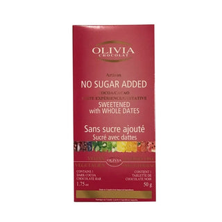 Olivia - vegan 57% dark chocolate with dates, no added sugar - 50g