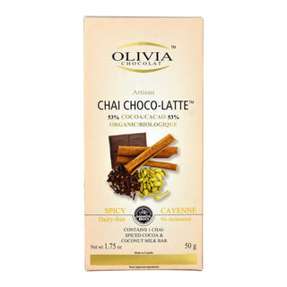 Olivia - raw organic chocolate 53% chai choco-latte - 50g