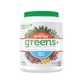 Genuine health - greens+ extra energy vanilla 444 g