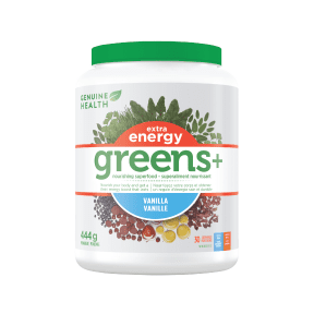 Genuine health - greens+ extra energy : vanilla - 444g