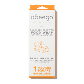 Abeego - med square 1 beeswax wrap 8 x 1ct