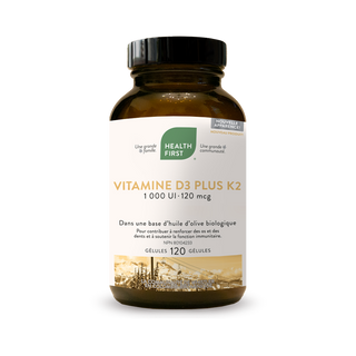 Health first - vitamin d3 plus k2 - 120 sgels