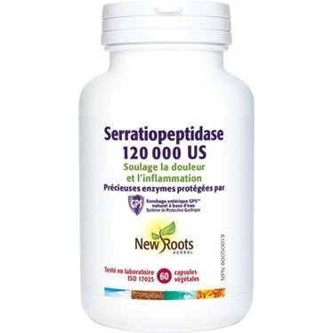 Serratiopeptidase 120 000 SU -New Roots Herbal -Gagné en Santé