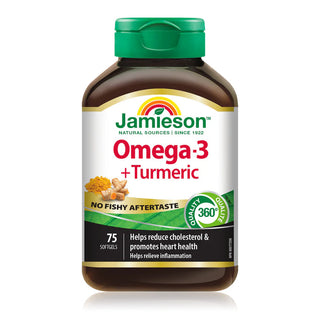 Jamieson - Omega-3 + turmeric, no fish taste - 75 sgels