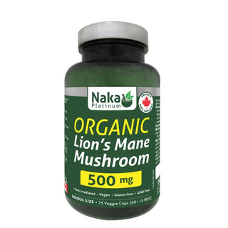Naka - Platinum organic lion's mane mushroom 500 mg - 75 caps végétales