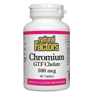 Natural factors - chromium chelate gtf 500mcg - 90 tabs