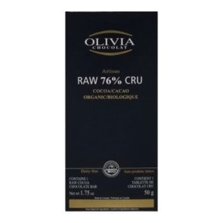Olivia - raw 76% dark chocolate - 50g