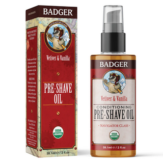 Badger - pre-shave oil extra virgin olive oil & baobab oil certified organic 59 ml