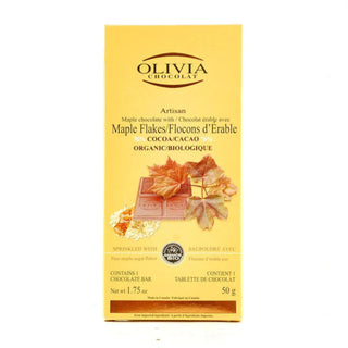 Olivia - organic vegan chocolate 76% with maple flakes - 50g